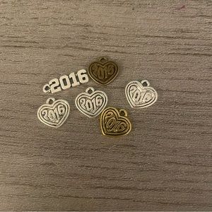 Set of 6 Mixed Color 2016 Charms
